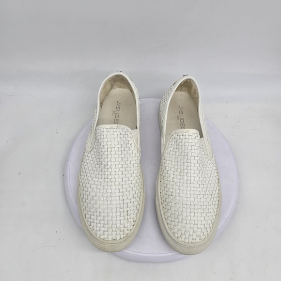 J/slides Shoe Women's 10 Justine Woven Platform Sneakers White - Picture 2 of 8
